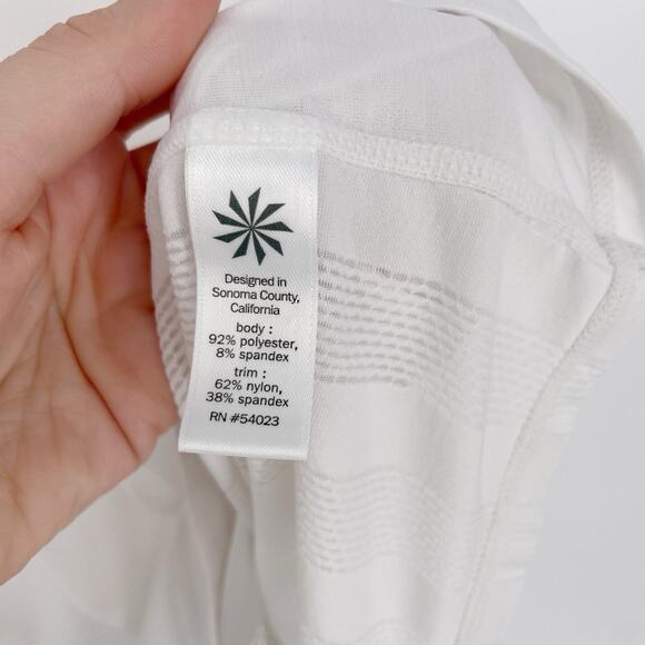 Athleta Kettlebella Small Racerback Workout Top White Mesh Back Gym Workout - Picture 5 of 8